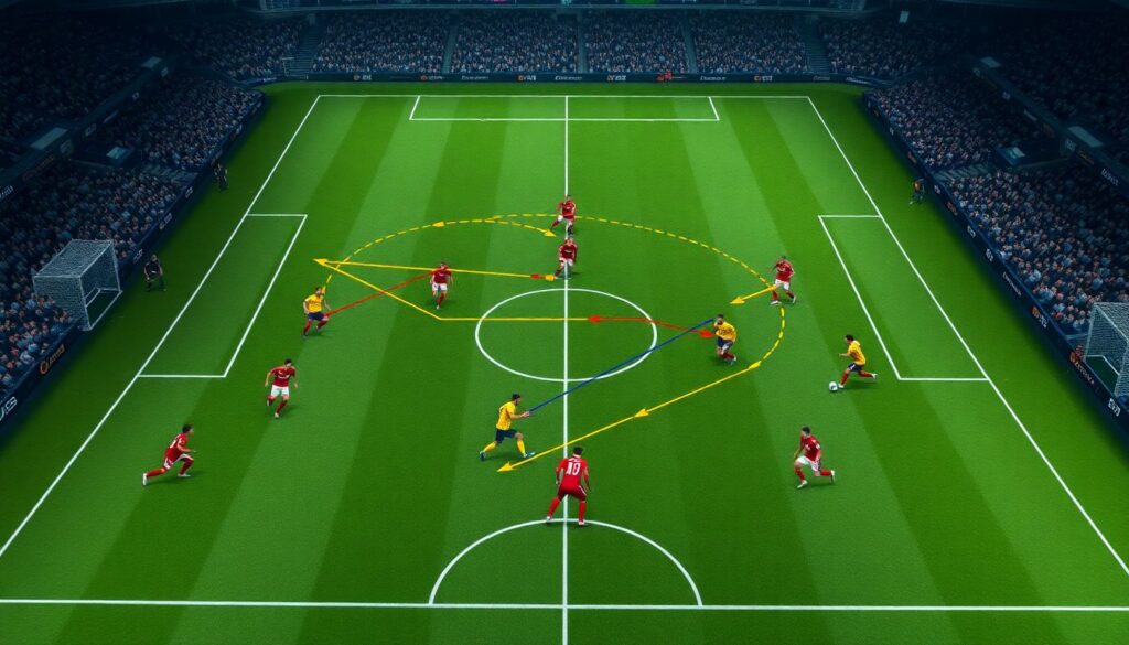 Тактика использования нападающих в контр-атаке - иллюстрация